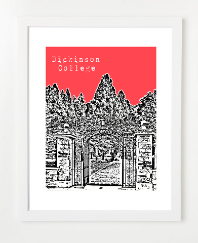 Carlisle Pennsylvania Dickinson College Skyline Art Print and Poster | By BirdAve Posters