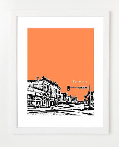 Fargo North Dakota Skyline Art Print and Poster | By BirdAve Posters