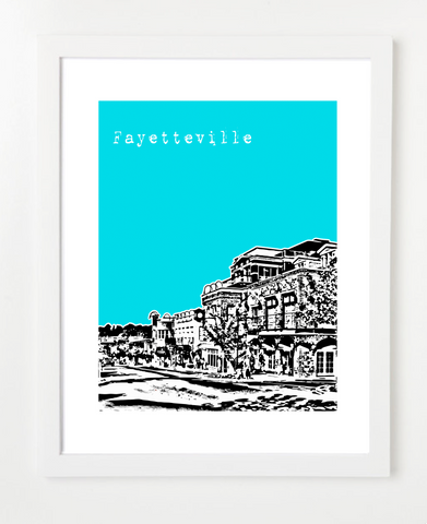 Fayetteville Arkansas USA Downtown Skyline Art Print and Poster | By BirdAve Posters