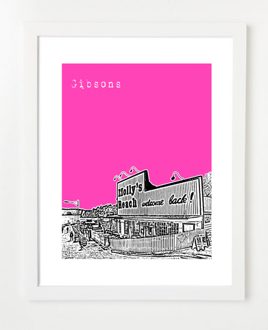 Gibsons British Columbia Canada VERSION 1 Posters and Skyline Art Prints | By BirdAve Posters