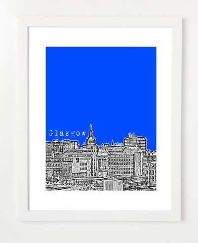 Glasgow Scotland Europe Posters and Skyline Art Prints | By BirdAve 