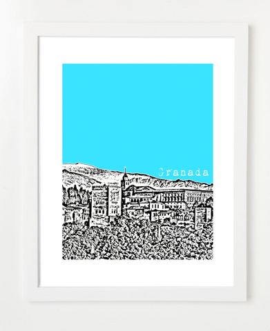 Granada Spain Europe Posters and Skyline Art Prints | By BirdAve 