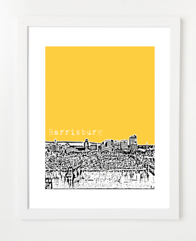 Harrisburg Pennsylvania Skyline Art Print and Poster | By BirdAve Posters