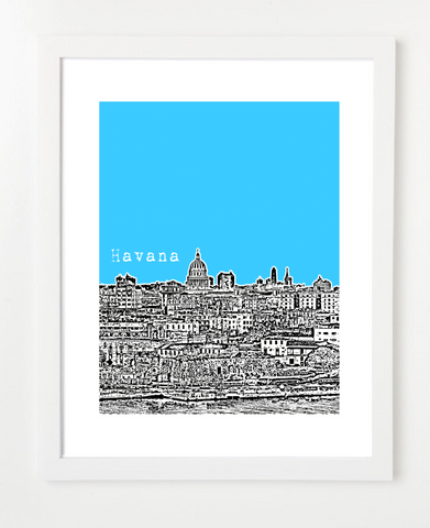 Havana Cuba Latin America VERSION 1 Posters and Skyline Art Prints | By BirdAve 
