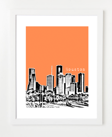 Houston Texas Skyline Art Print and Poster | By BirdAve Posters