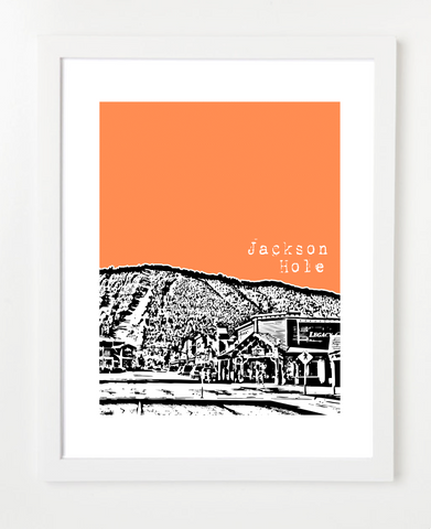 Jackson Hole Wyoming Skyline Art Print and Poster | By BirdAve Posters