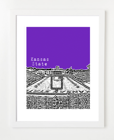 Kansas State University Wildcats Bill Snyder Family Stadium Skyline Art Print and Poster | By BirdAve Posters