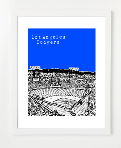 Los Angeles Dodgers Skyline Art Print and Poster | By BirdAve Posters