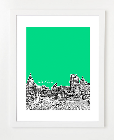 La Paz Bolivia Latin America VERSION 1 Posters and Skyline Art Prints | By BirdAve 
