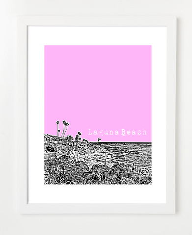Laguna Beach California USA Skyline Art Print and Poster | By BirdAve Posters