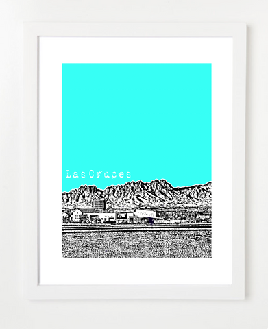 Las Cruces New Mexico NMSU Skyline Art Print and Poster | By BirdAve Posters