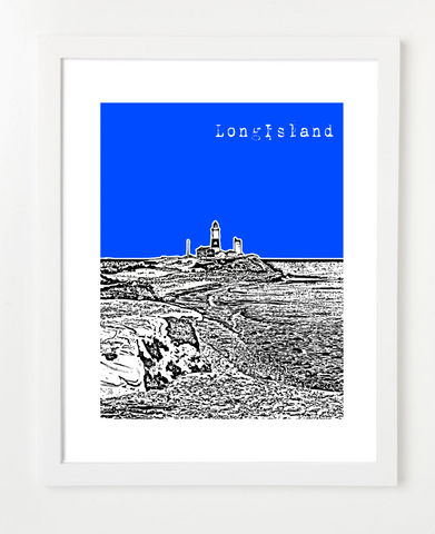 Long Island New York USA Skyline Art Print and Poster | By BirdAve Posters