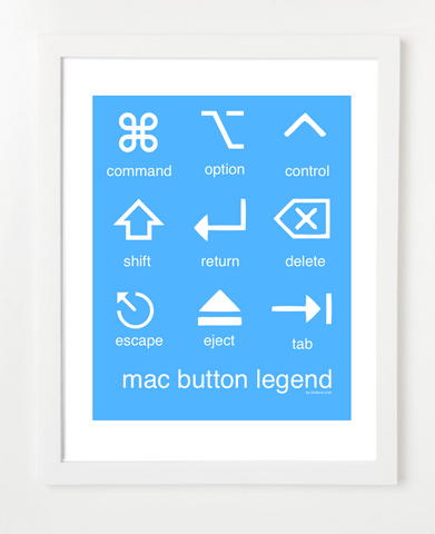 Mac Button Legend Blue Posters and Skyline Art Prints | By BirdAve 