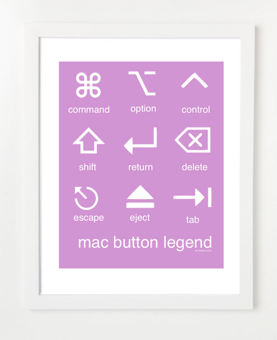 Mac Button Legend Purple Posters and Skyline Art Prints | By BirdAve 