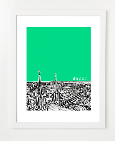 Macon Georgia Skyline Art Print and Poster | By BirdAve Posters