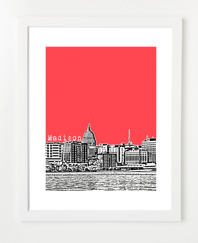 Madison Wisconsin Skyline Art Print and Poster | By BirdAve Posters