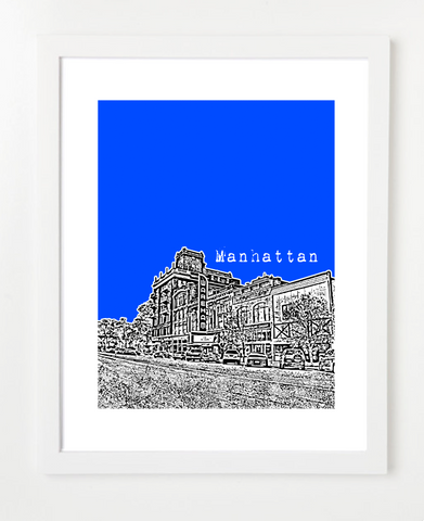 Manhattan Kansas Kansas State University Skyline Art Print and Poster | By BirdAve Posters
