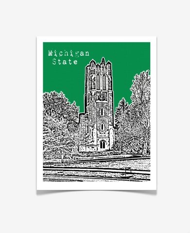 East Lansing Michigan MSU Beaumont Tower Poster