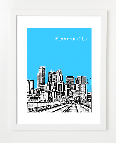 Minneapolis Minnesota VERSION 2 Skyline Art Print and Poster | By BirdAve Posters
