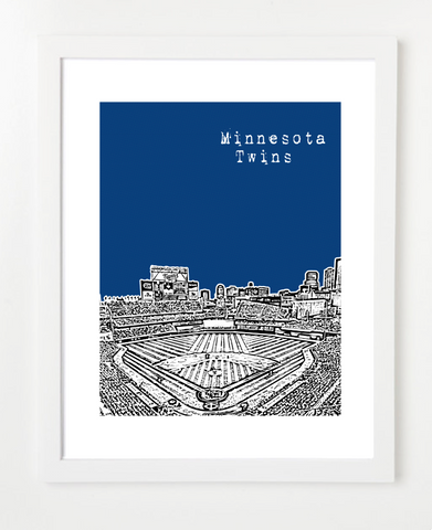 Minnesota Twins Target Field Skyline Art Print and Poster | By BirdAve Posters