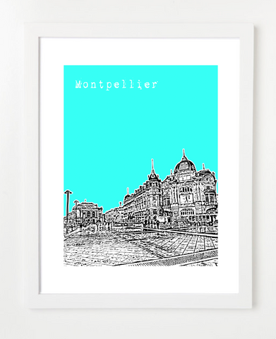 Montpellier France Europe Posters and Skyline Art Prints | By BirdAve 