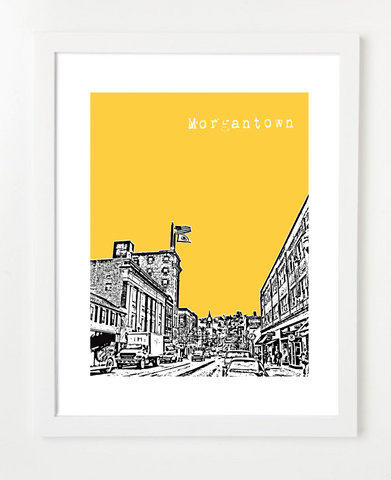 Morgantown West Virginia Skyline Art Print and Poster | By BirdAve Posters
