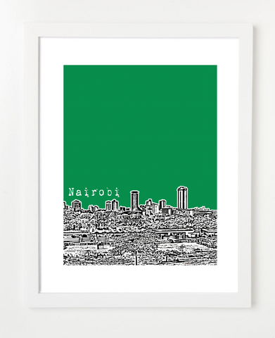 Nairobi Kenya Africa Posters and Skyline Art Prints | By BirdAve 