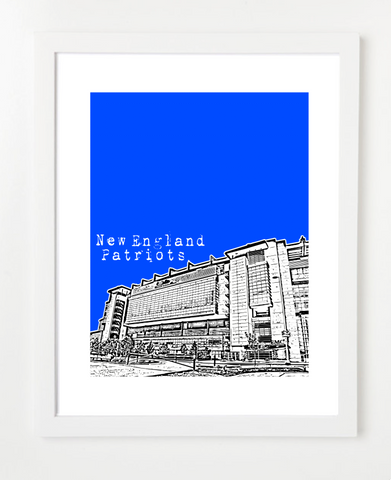 Foxborough Massachusetts New England Patriots Gillette Stadium skyline Art Print and Poster | By BirdAve Posters