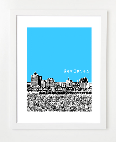 New Haven Connecticut USA Skyline Art Print and Poster | By BirdAve Posters