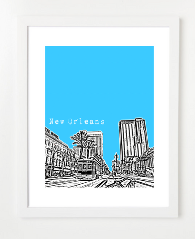 New Orleans Louisiana VERSION 1 Skyline Art Print and Poster | By BirdAve Posters