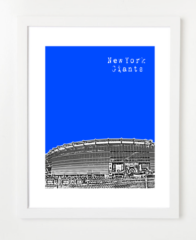 New York Giants MetLife Stadium Skyline Art Print and Poster | By BirdAve Posters