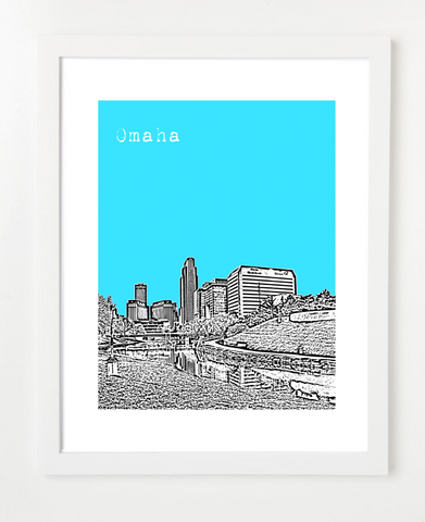 Omaha Nebraska Skyline Art Print and Poster | By BirdAve Posters