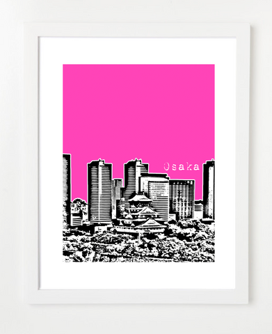 Osaka Japan Asia VERSION 1 Posters and Skyline Art Prints | By BirdAve 