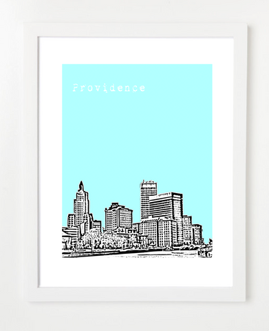 Providence Rhode Island Skyline Art Print and Poster | By BirdAve Posters