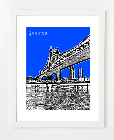 Queens New York Queensboro Bridge Skyline Art Print and Poster | By BirdAve Posters