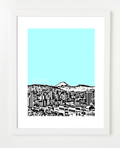 Quito Skyline Latin America VERSION 1 Posters and Skyline Art Prints | By BirdAve 