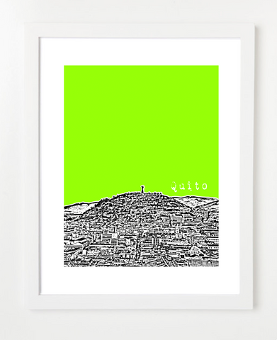 Quito Ecuador Latin America VERSION 2 Posters and Skyline Art Prints | By BirdAve 
