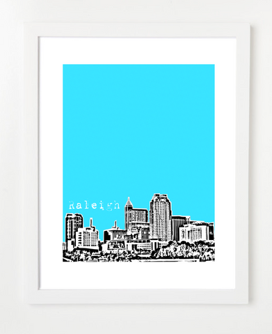Raleigh North Carolina USA Skyline Art Print and Poster | By BirdAve Posters