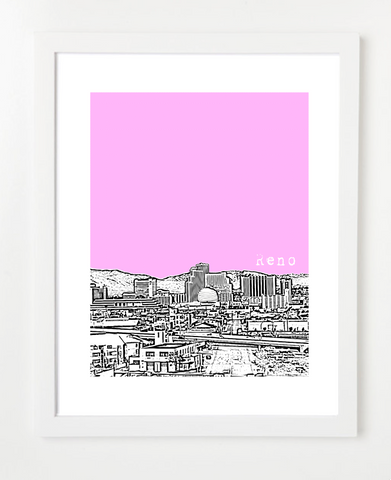 Reno Nevada Skyline Art Print and Poster | By BirdAve Posters
