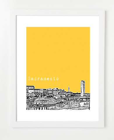 Sacramento California USA Skyline Art Print and Poster | By BirdAve Posters