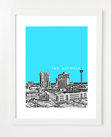 San Antonio Texas Skyline Art Print and Poster | By BirdAve Posters