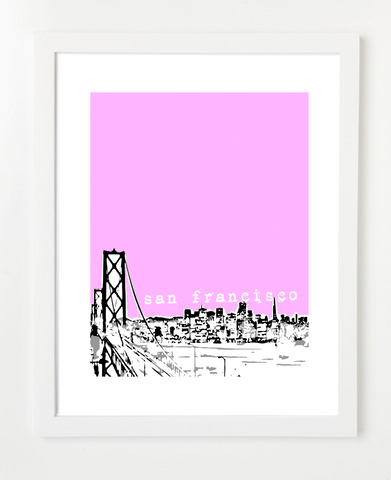 San Francisco California Skyline Art Print and Poster | By BirdAve Posters