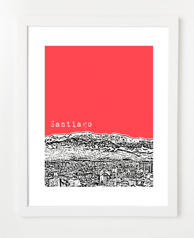 Santiago Chile Latin America Posters and Skyline Art Prints | By BirdAve 