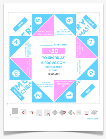 $50 Gift Certificate Fortune Teller (Print at Home) Any Occasion