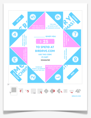 $25 Gift Certificate Fortune Teller (Print at Home) Any Occasion