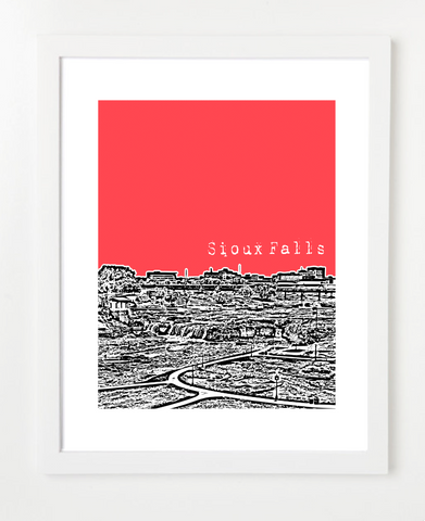Sioux Falls South Dakota Skyline Art Print and Poster | By BirdAve Posters