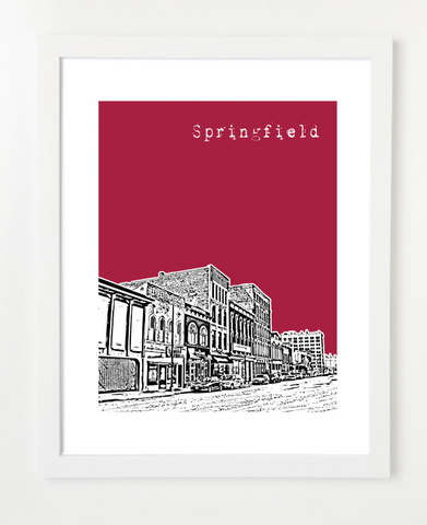 Springfield Missouri State University Skyline Art Print and Poster | By BirdAve Posters