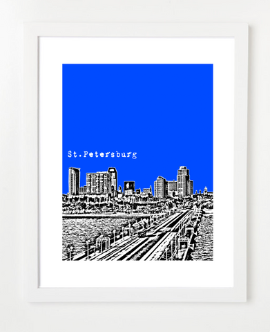 St. Petersburg Florida Skyline Art Print and Poster | By BirdAve Posters
