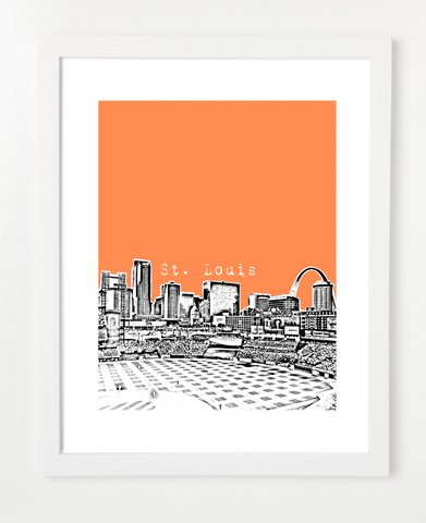 St Louis Missouri VERSION 2 Skyline Art Print and Poster | By BirdAve Posters