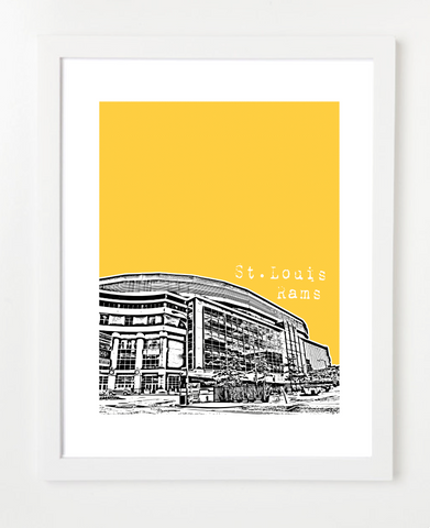 St Louis Rams Edward Jones Dome Skyline Art Print and Poster | By BirdAve Posters